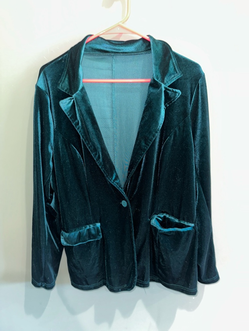 Women's Velvet Blazer Jacket - Deep Teal